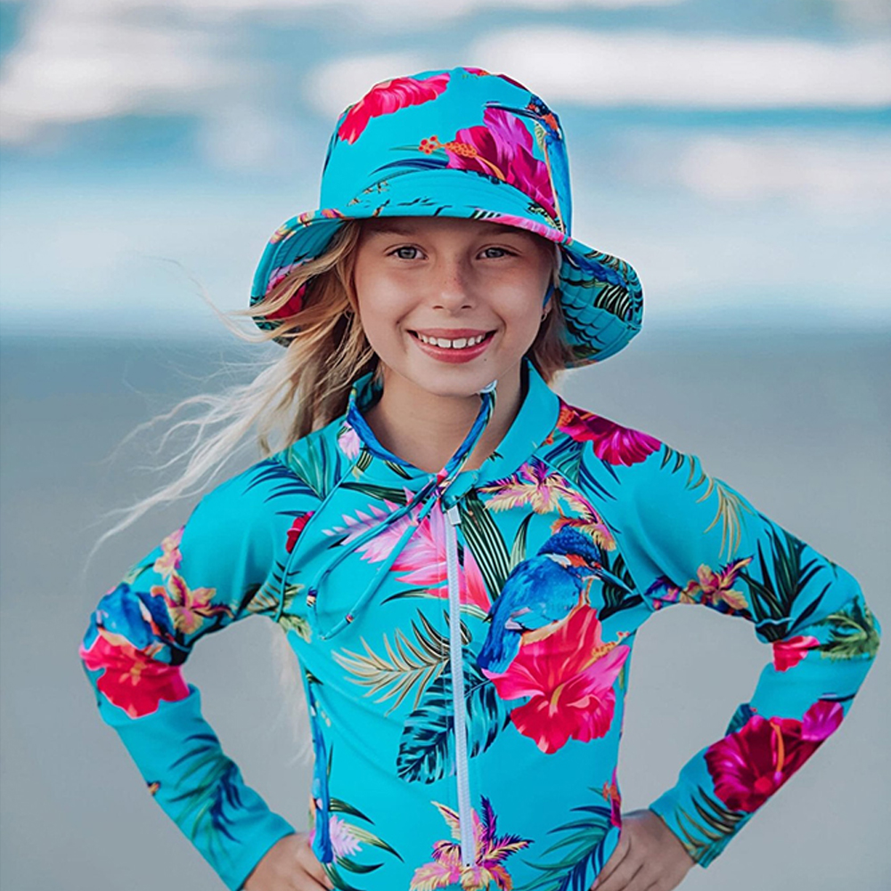 Wide Brim Swim Hat in Kingfisher Cove One Fine Baby