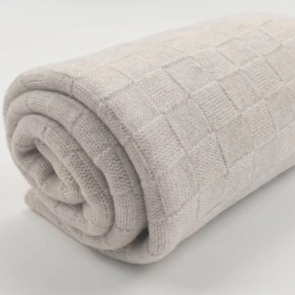 100% Australian Merino Checkerboard Blanket by Bundl Australia