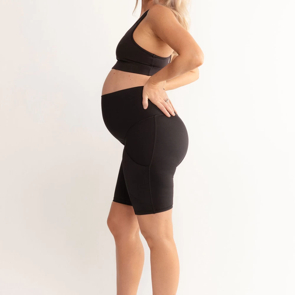 One Fine Baby Pregnancy Pocket Bike Short in Black