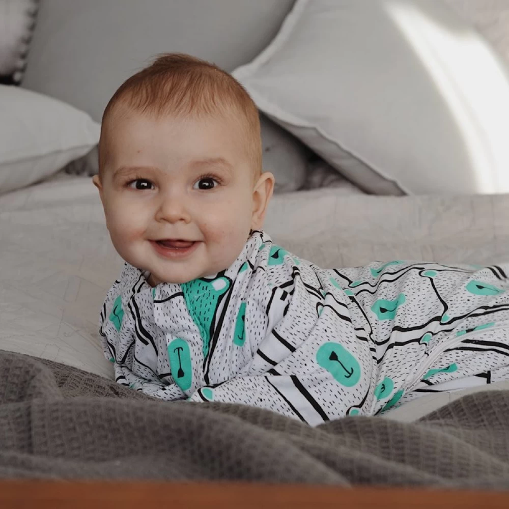 One Fine Baby Sleepy Hugs Original in Minty Bears All Seasons