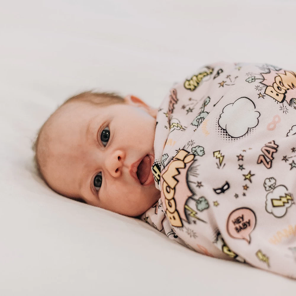 One Fine Baby Jersey Wrap in Superhero Pink