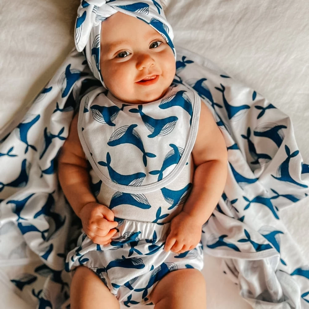 One Fine Baby Knot Headband in Whale