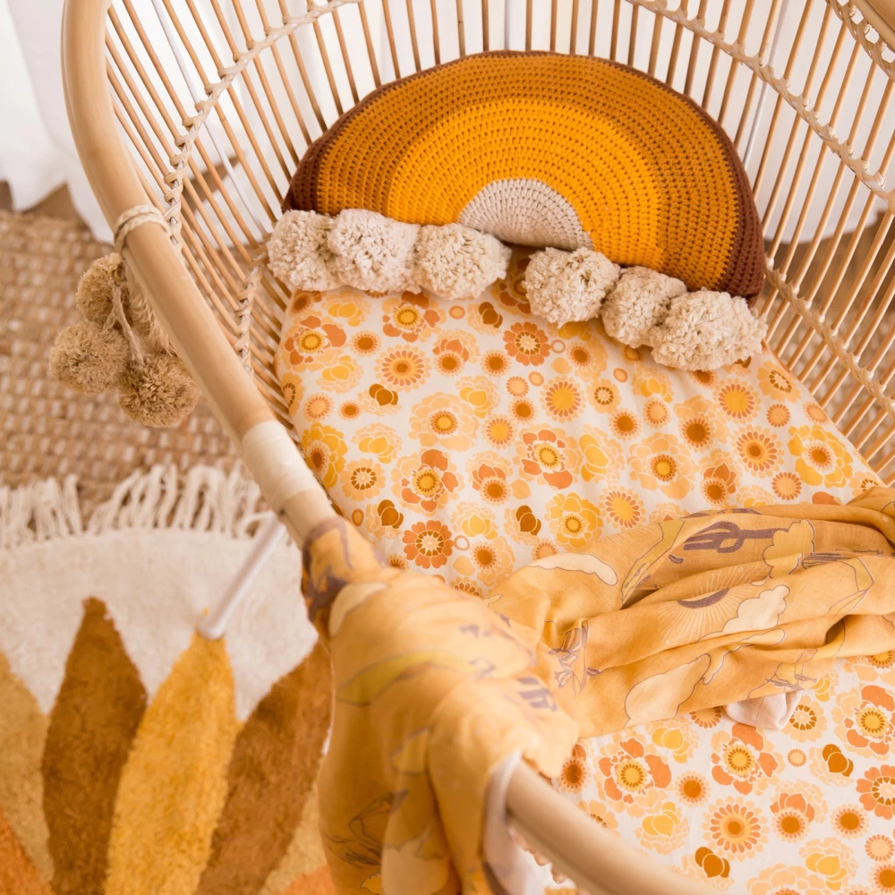 One Fine Baby Stencil Floral Fitted Sheet/Changing Pad Cover