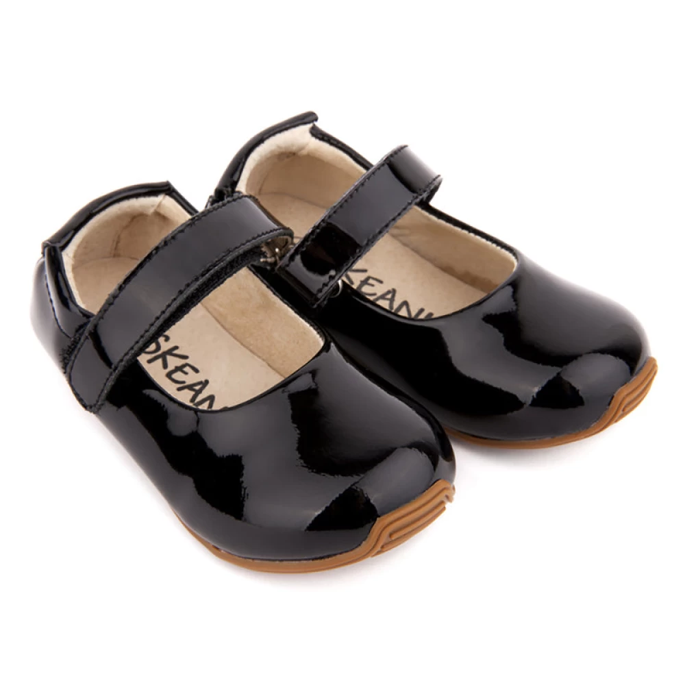 Toddler & Children's Leather Mary-Jane Shoes in Patent Black - One Fine ...