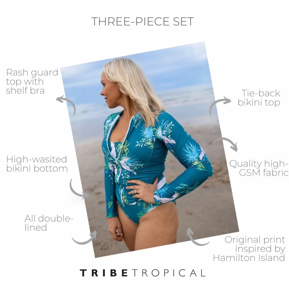 Womens Long Sleeve Swimsuit  Swimwear – Tribe Tropical