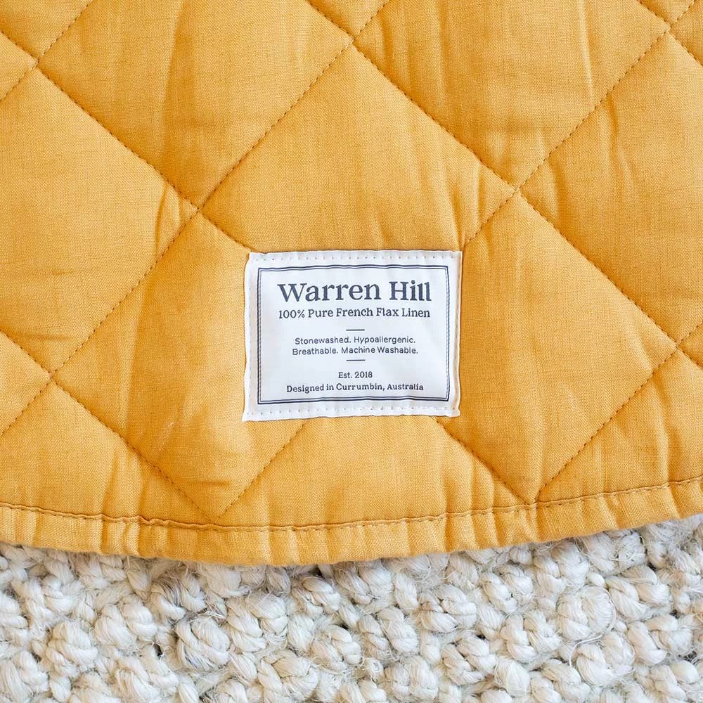 Sunflower 100% French Linen Baby Play Mat by Warren Hill One