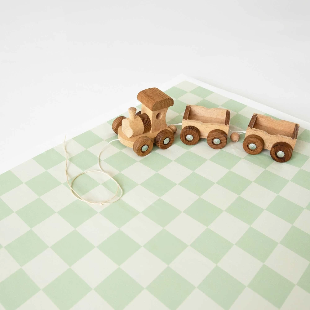 Wipeable Green Padded Play Mat Synthetic Leather Foam by